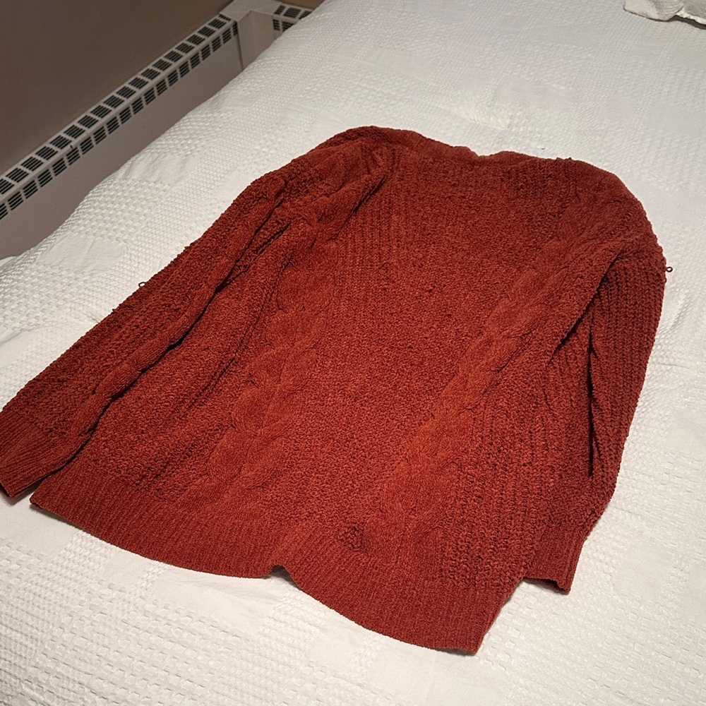 Pink Rose Textured Rust Cardigan - Picture 4 of 4